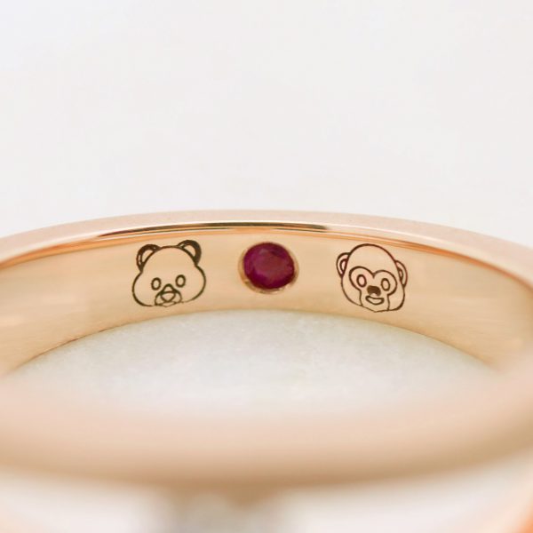 emoji engraving and ruby signature stone