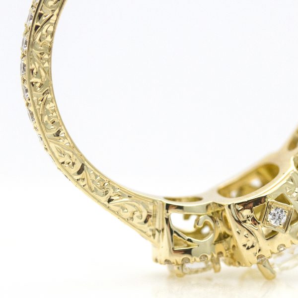engagement ring with filigree and hand engraving detail2