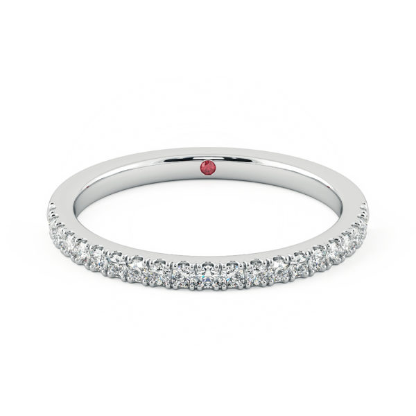 Wedding ring 1.6mm diamond pave platinum taylor and hart