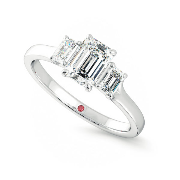 Trinity platinum emerald ring